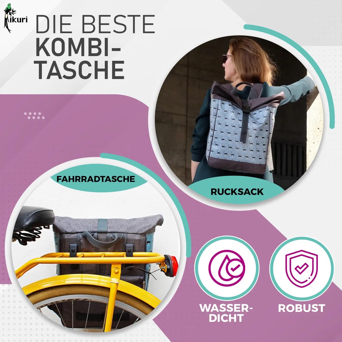 Kombi Fahrradtasche/Rucksack Avestruz