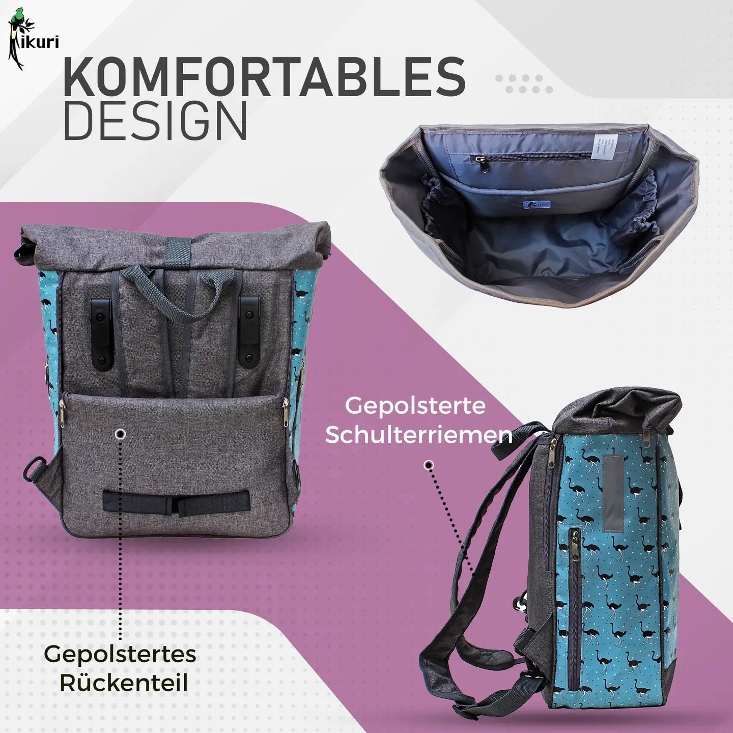 Kombi Fahrradtasche/Rucksack Avestruz