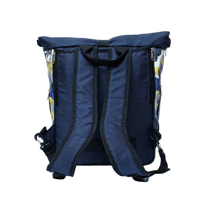 IKURI Fahrradtasche / Rucksack KOMBI aus Wachstuch - Gepäcktasche Wasserdicht Bike Design Azucena - HOLE-X-WORLD