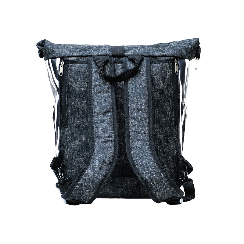 IKURI Kombi Fahrradtasche Rucksack Zebra – wasserdicht, 13–21 l, Klickfix, handgefertigt