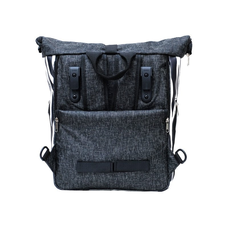 IKURI Kombi Fahrradtasche Rucksack Zebra – wasserdicht, 13–21 l, Klickfix, handgefertigt