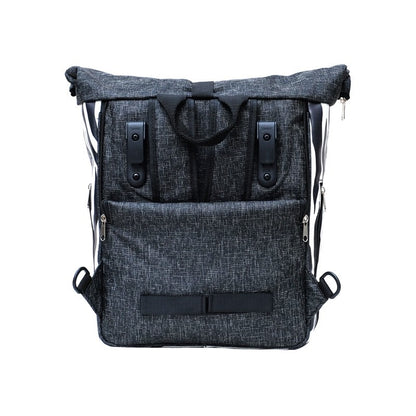 IKURI Kombi Fahrradtasche Rucksack Zebra – wasserdicht, 13–21 l, Klickfix, handgefertigt