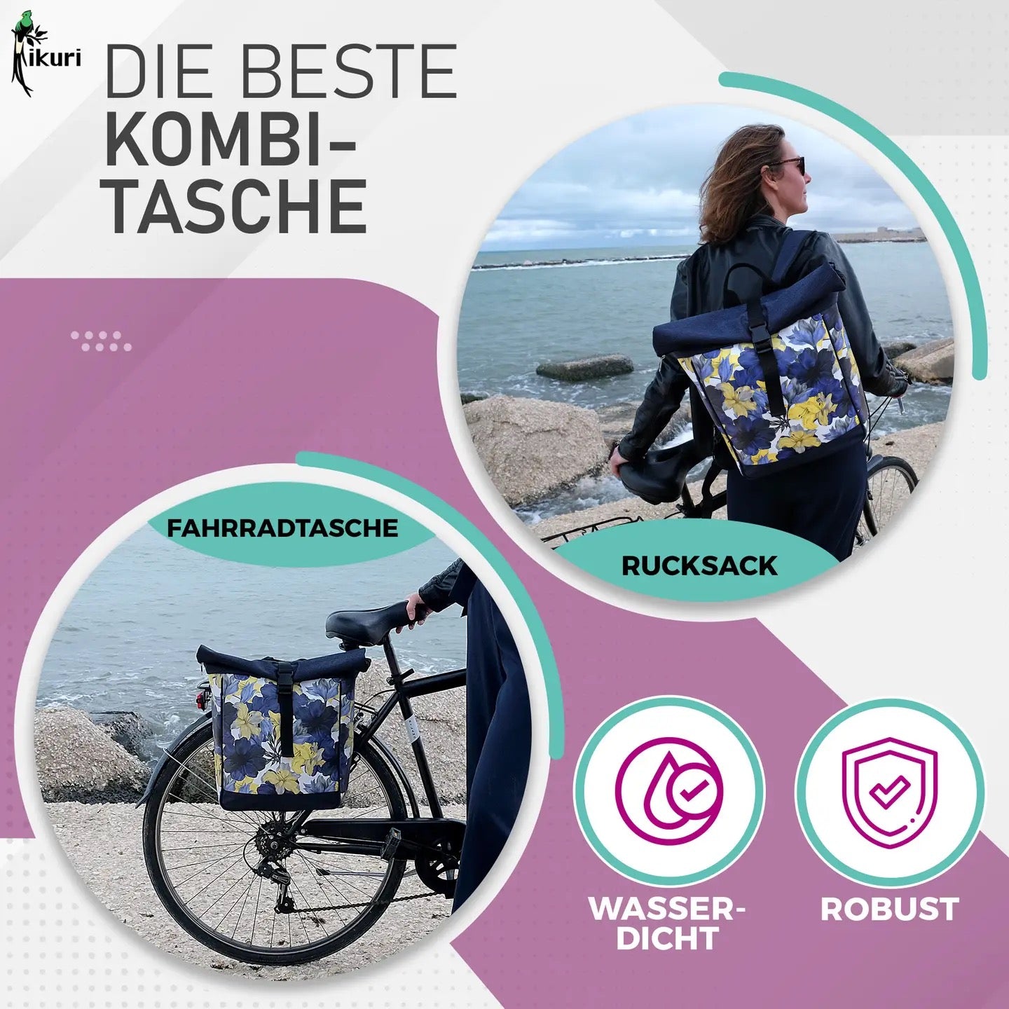 Kombi Fahrradtasche/Rucksack Azucena