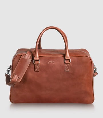 Reisetasche CANOPUS Cognac unser großer Weekender aus gegerbtem Rindsleder von PURE Leder-Studio München