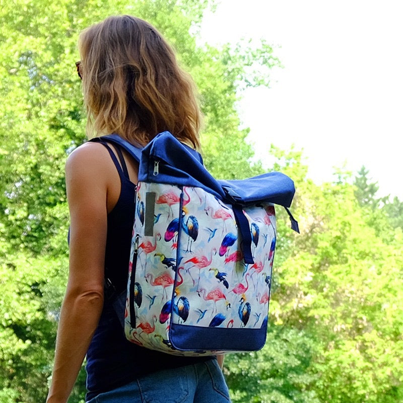 IKURI Kombi Fahrradtasche Rucksack Pajaros – wasserdicht, 13–21 l, Klickfix, handgefertigt
