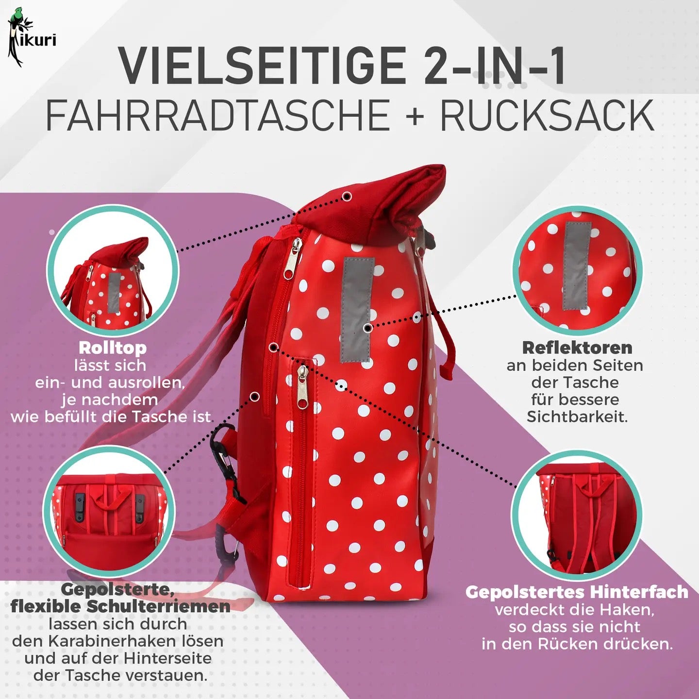 Kombi Fahrradtasche/Rucksack Lunares