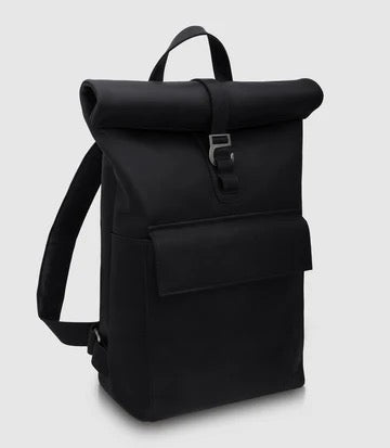 Rucksack POLIS Midnight Black Kurierrucksack Größe individuell verstellbar von PURE Leder-Studio München