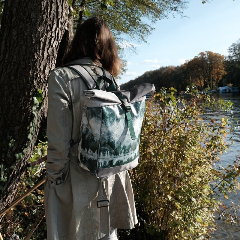 IKURI Kombi Fahrradtasche Rucksack Pinos – wasserdicht, 13–21 l, Klickfix, handgefertigt