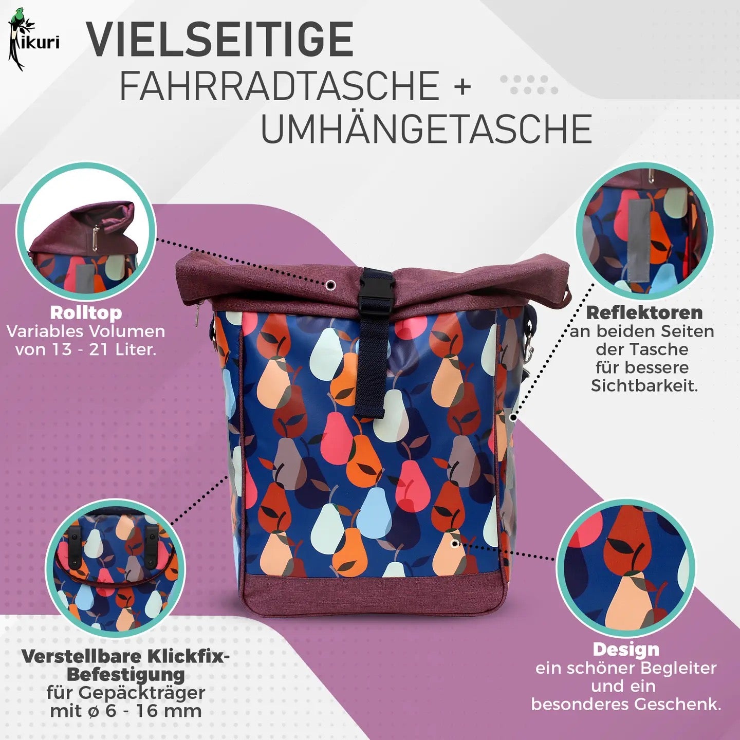 Fahrradtasche Peras Blau