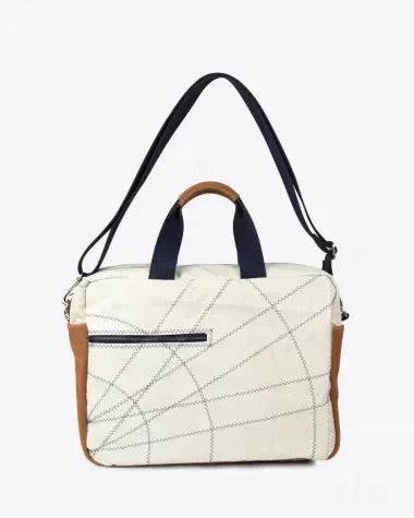 727 Sailbags Businesstasche Belem Tasche Leder * recycelte Segel * Null Abfall Ziel - HOLE-X