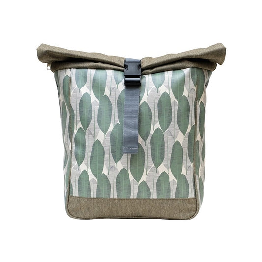 IKURI Kombi Fahrradtasche Rucksack Banana Leafs – wasserdicht, 13–21 l, Klickfix, handgefertigt