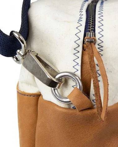 727 Sailbags Businesstasche Belem Tasche Leder * recycelte Segel * Null Abfall Ziel - HOLE-X