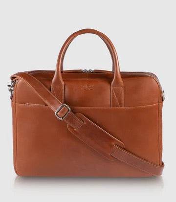 Laptoptasche NAOS Aktentasche Cognac Rindsleder edles Design von PURE Leder-Studio München