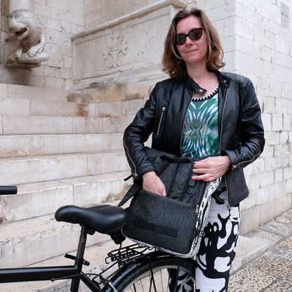IKURI Kombi Fahrradtasche Rucksack Palmeras – wasserdicht, 15 l, Klickfix, handgefertigt