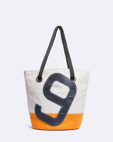 727 Sailbags Handtasche Sandy  N°9 * MANDARINENFARBE * 100 % recycelte Segel * Null Abfall Ziel * handgemacht - HOLE-X-WORLD