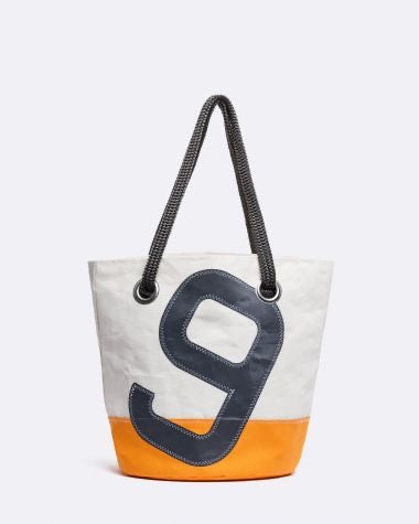 727 Sailbags Handtasche Sandy  N°9 * MANDARINENFARBE * 100 % recycelte Segel * Null Abfall Ziel * handgemacht