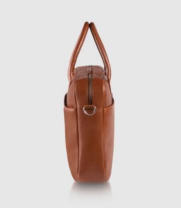 Laptoptasche NAOS Aktentasche Cognac Rindsleder edles Design von PURE Leder-Studio München