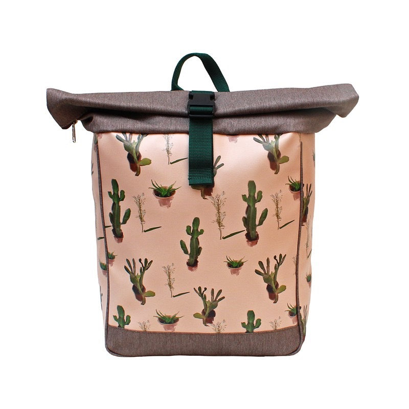 IKURI Kombi Fahrradtasche Rucksack Cactus – wasserdicht, 13–21 l, Klickfix, handgefertigt