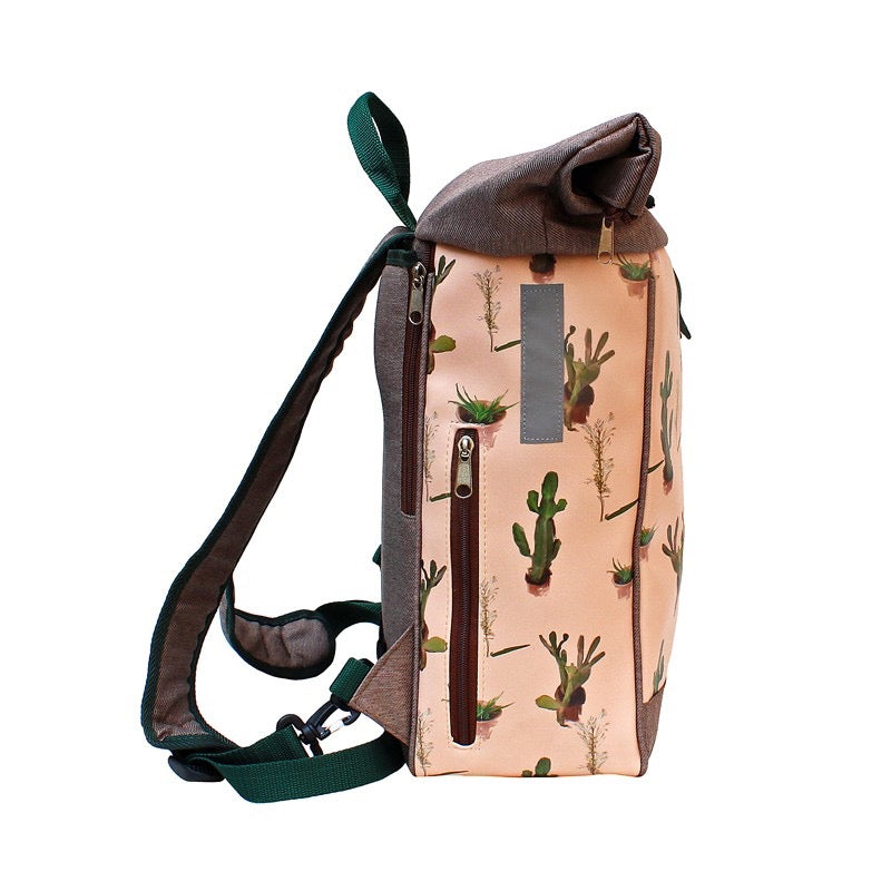 IKURI Kombi Fahrradtasche Rucksack Cactus – wasserdicht, 13–21 l, Klickfix, handgefertigt