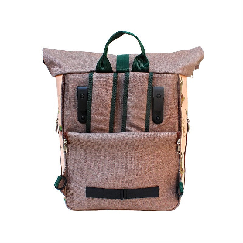 IKURI Kombi Fahrradtasche Rucksack Cactus – wasserdicht, 13–21 l, Klickfix, handgefertigt