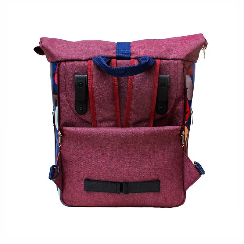 IKURI Kombi Fahrradtasche Rucksack Peras Blau – wasserdicht, 13–21 l, Klickfix, handgefertigt