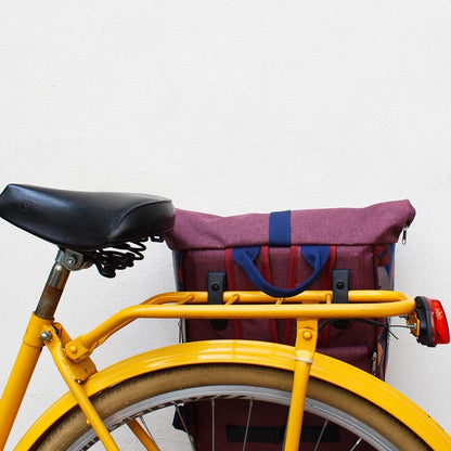 IKURI Kombi Fahrradtasche Rucksack Peras Blau – wasserdicht, 13–21 l, Klickfix, handgefertigt