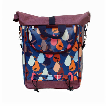 IKURI Fahrradtasche Peras Blau – einseitig, wasserdicht, 13–21 l, Klickfix, handgefertigt