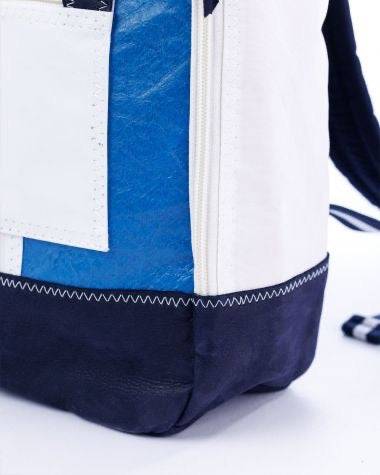 727 Sailbags Rucksack Wally aus 100 % recyceltem Schiffssegel - Futter aus recyceltem Spinnaker - mit eingenähtem Ursprungszeugnis des Segels - HOLE-X-WORLD