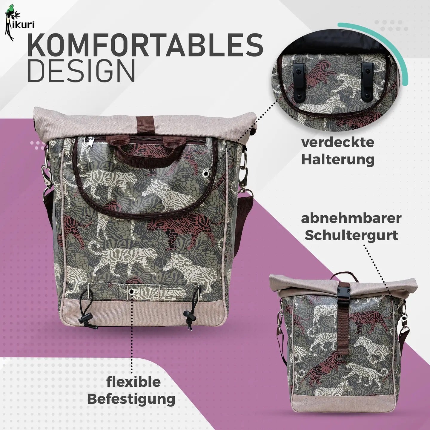 Fahrradtasche Animals