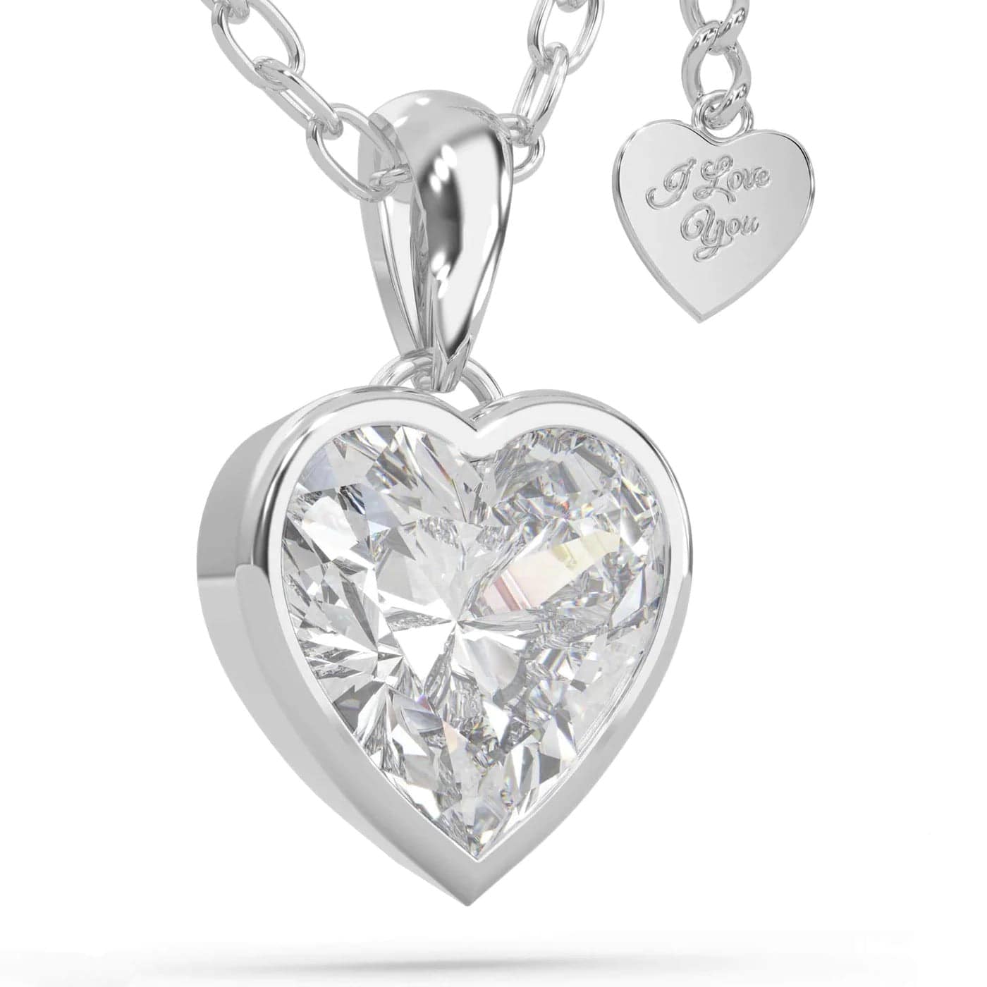 Halskette "LOVE" in SILBER aus 925 Sterlingsilber mit Zirkonien Steinen und stabiler Kette - HOLE-X-WORLD