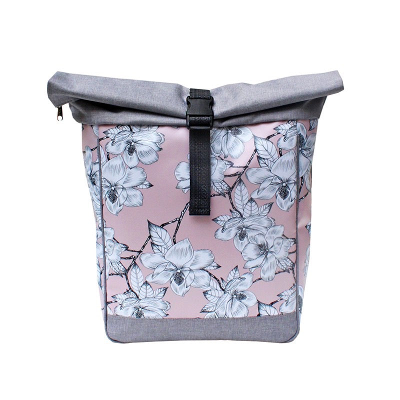 IKURI Kombi Fahrradtasche Rucksack Magnolia – wasserdicht, 13–21 l, Klickfix, handgefertigt