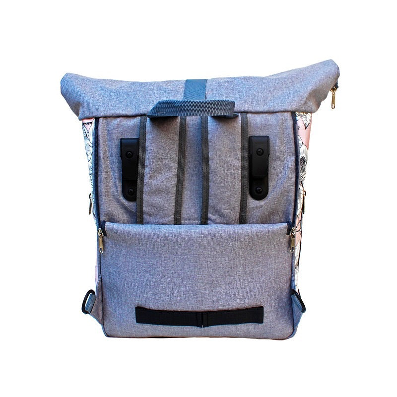 IKURI Kombi Fahrradtasche Rucksack Magnolia – wasserdicht, 13–21 l, Klickfix, handgefertigt