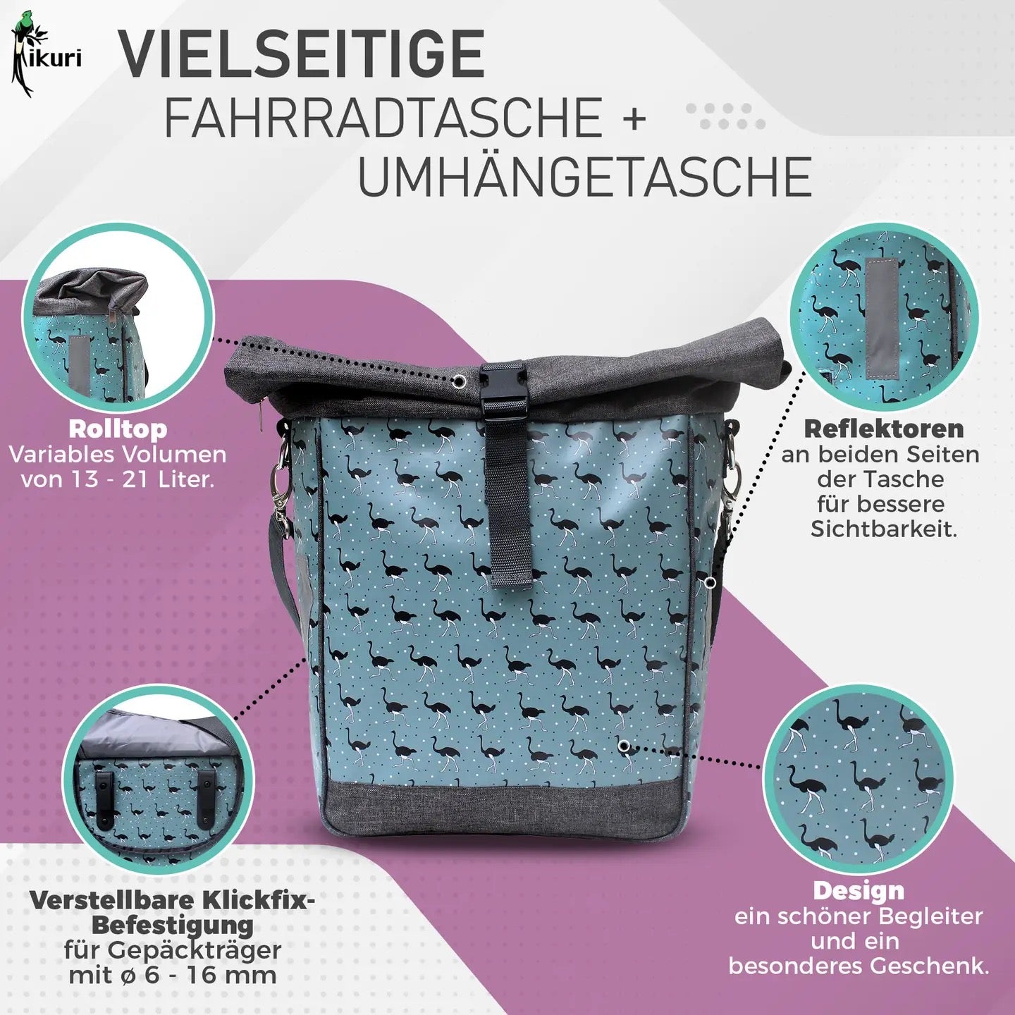 Fahrradtasche Avestruz