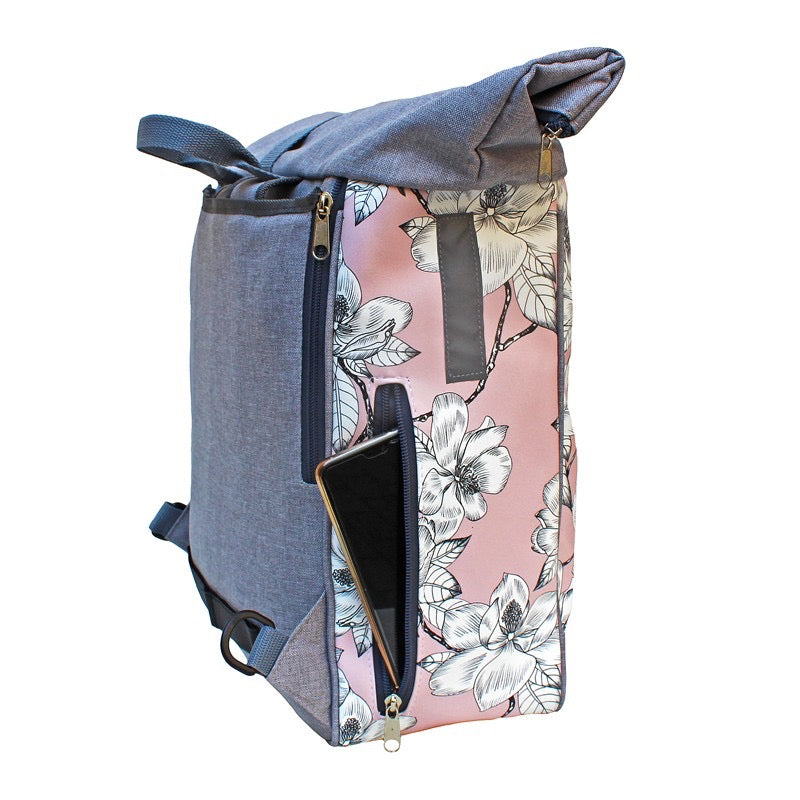 IKURI Kombi Fahrradtasche Rucksack Magnolia – wasserdicht, 13–21 l, Klickfix, handgefertigt