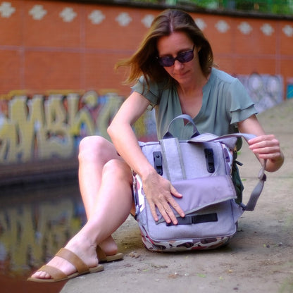 IKURI Kombi Fahrradtasche Rucksack Peras – wasserdicht, 13–21 l, Klickfix, handgefertigt