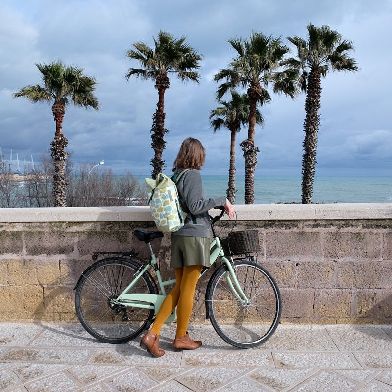 IKURI Kombi Fahrradtasche Rucksack Bosque – wasserdicht, 13–21 l, Klickfix, handgefertigt