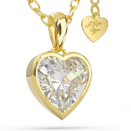 Halskette "LOVE" in GOLD aus 925 Sterlingsilber mit Zirkonia Stein und stabiler Kette