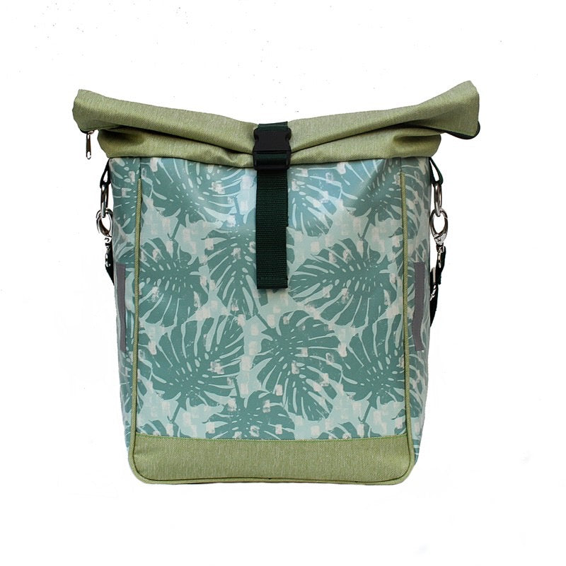 IKURI Fahrradtasche Monstera – einseitig, wasserdicht, 13–21 l, Klickfix, handgefertigt