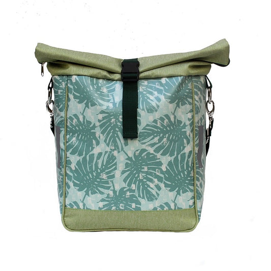 IKURI Fahrradtasche Monstera – einseitig, wasserdicht, 13–21 l, Klickfix, handgefertigt