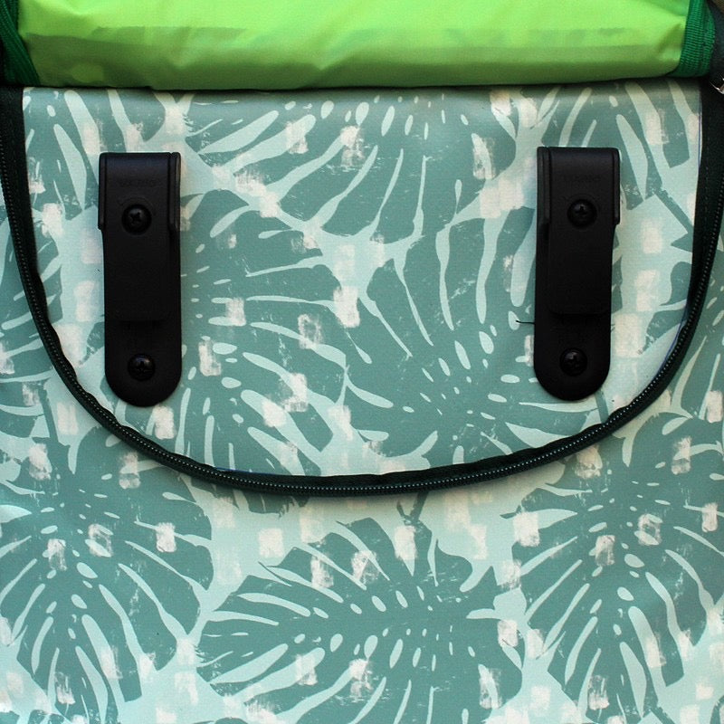 IKURI Fahrradtasche Monstera – einseitig, wasserdicht, 13–21 l, Klickfix, handgefertigt