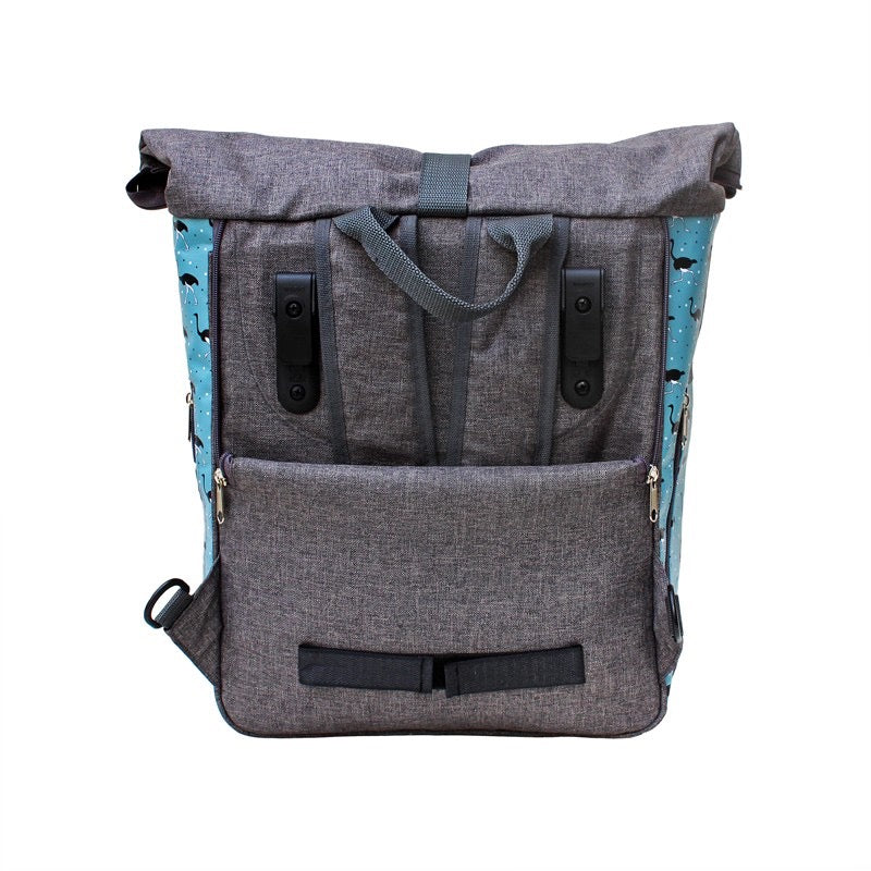 IKURI Kombi Fahrradtasche Rucksack Avestruz – wasserdicht, 13–21 l, Klickfix, handgefertigt