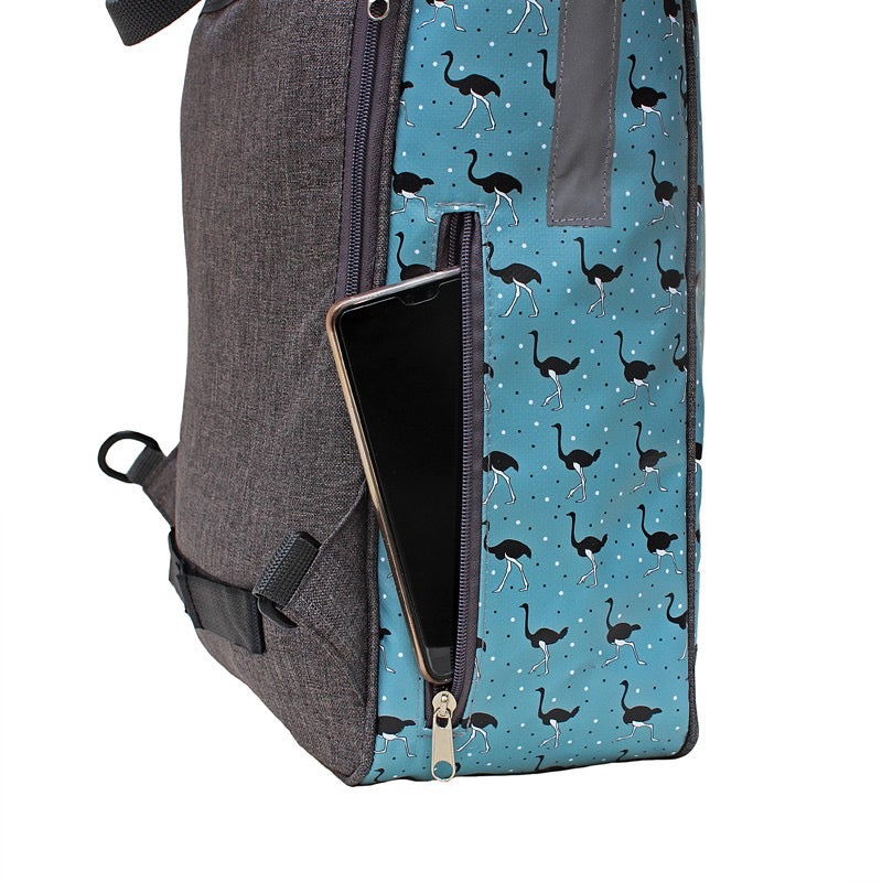 IKURI Kombi Fahrradtasche Rucksack Avestruz – wasserdicht, 13–21 l, Klickfix, handgefertigt
