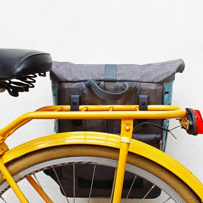 IKURI Kombi Fahrradtasche Rucksack Avestruz – wasserdicht, 13–21 l, Klickfix, handgefertigt
