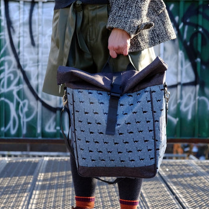 IKURI Fahrradtasche Avestruz – einseitig, wasserdicht, 13–21 l, Klickfix, handgefertigt