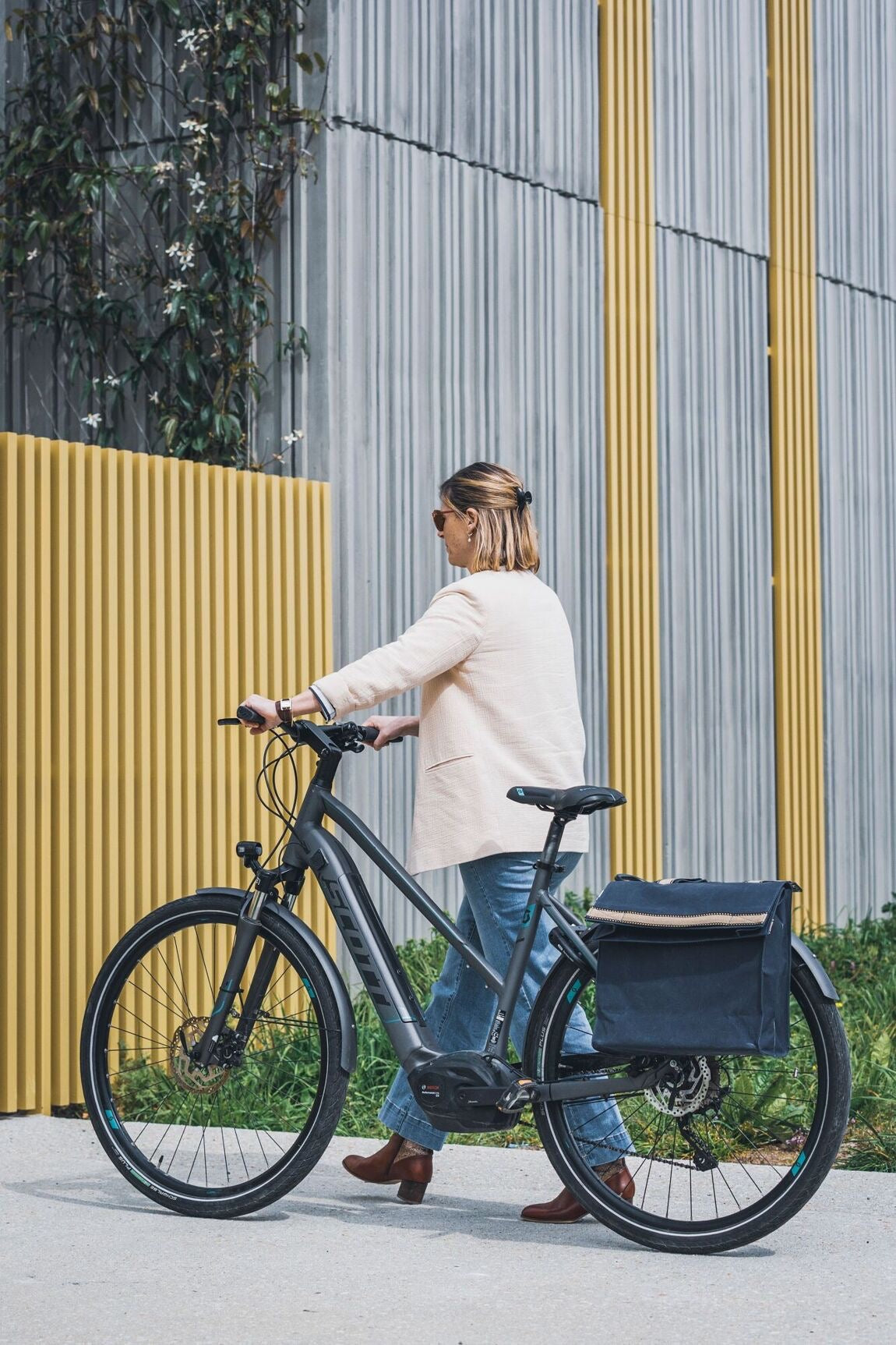 Belle en Selle CITADELLE Fahrradtasche – BLAU & GELB - schick und praktisch