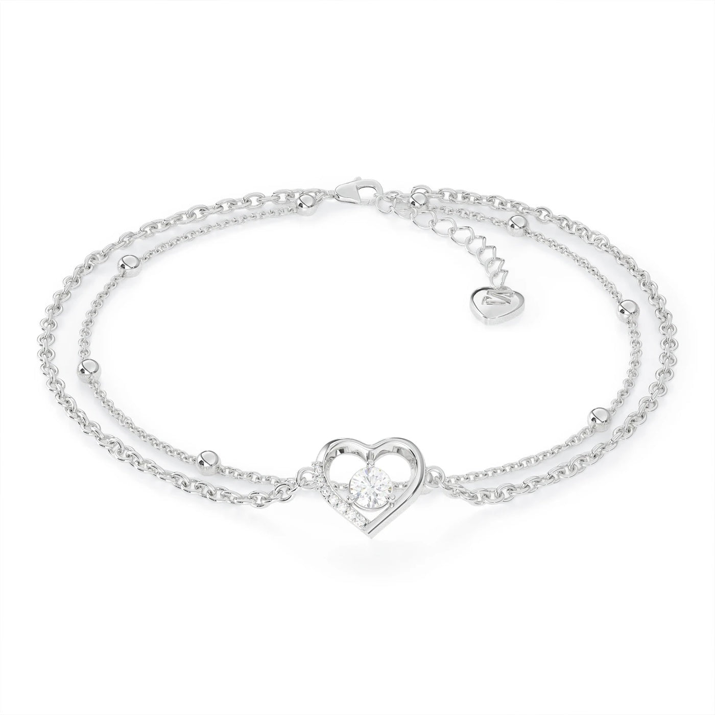 Fußkettchen „Herz“ - Auf die Liebe - unser Fußkettchen für Damen aus Sterlingsilber - SILBER