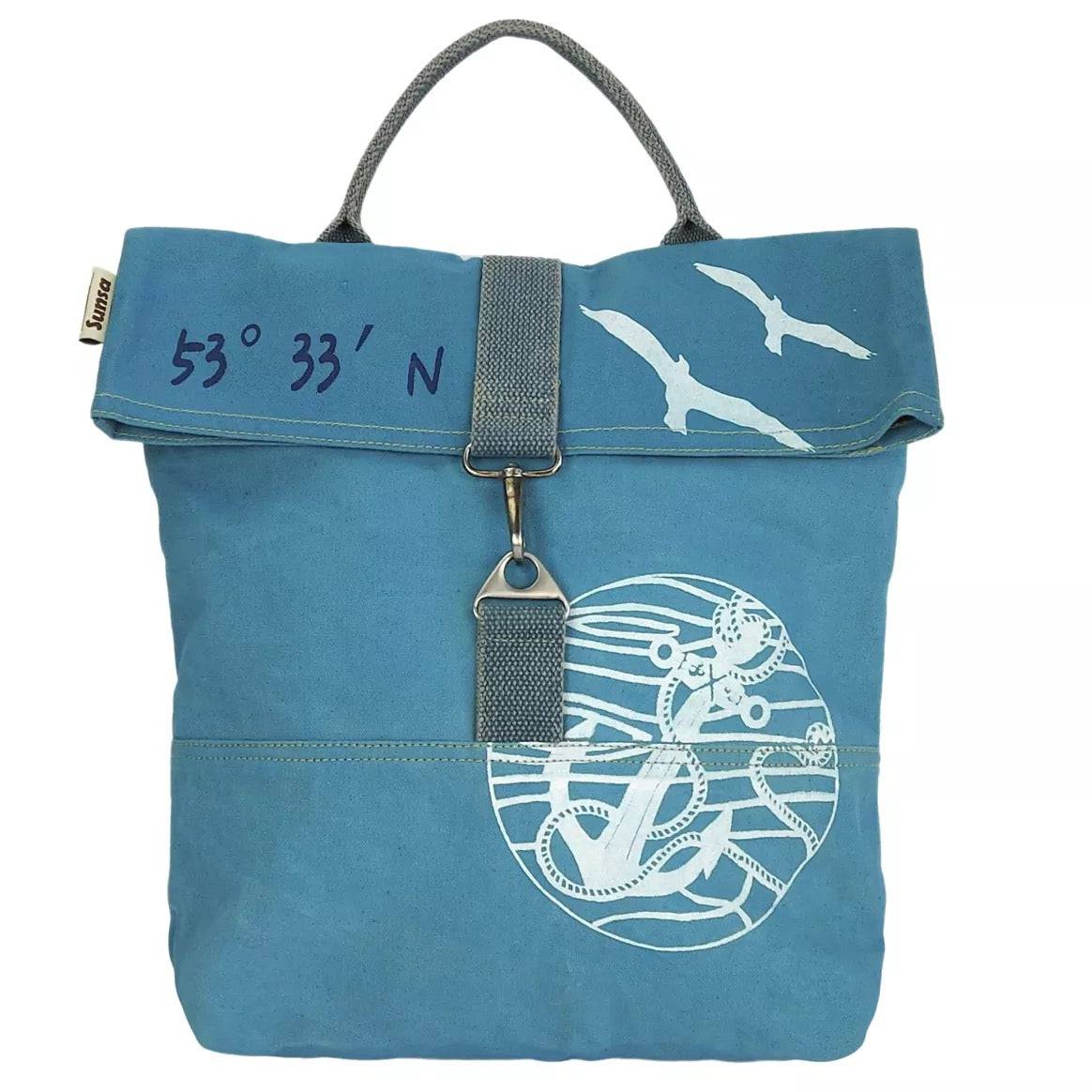 Sunsa Damen Umhängetasche. Handtasche vegan aus Canvas ( Segeltuch) Schultertasche in Maritim Stil. Große Crossbody Tasche für Frauen - HOLE-X-WORLD