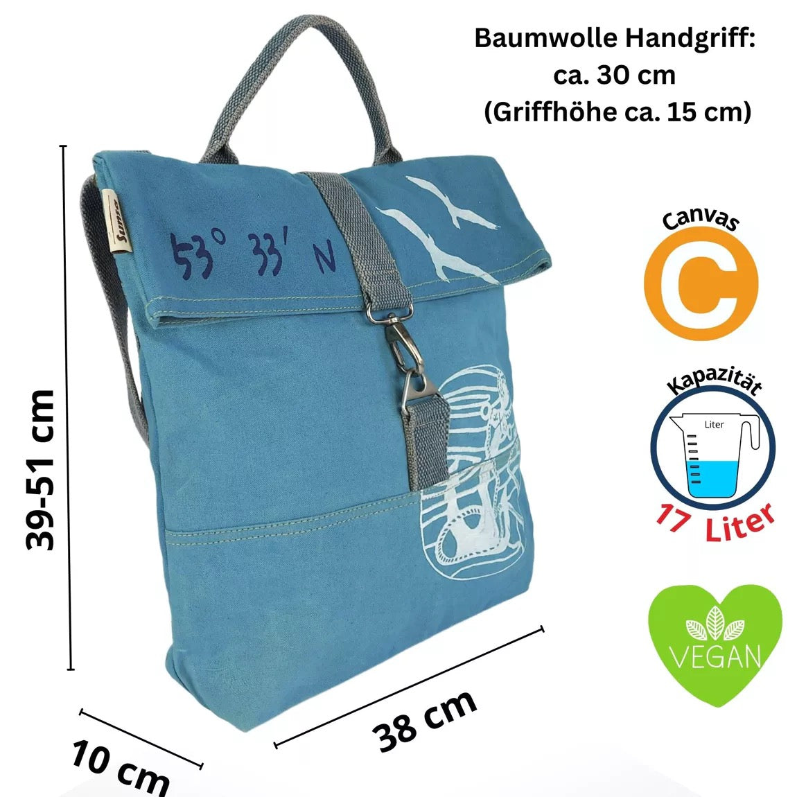 Sunsa Damen Umhängetasche. Handtasche vegan aus Canvas ( Segeltuch) Schultertasche in Maritim Stil. Große Crossbody Tasche für Frauen - HOLE-X-WORLD