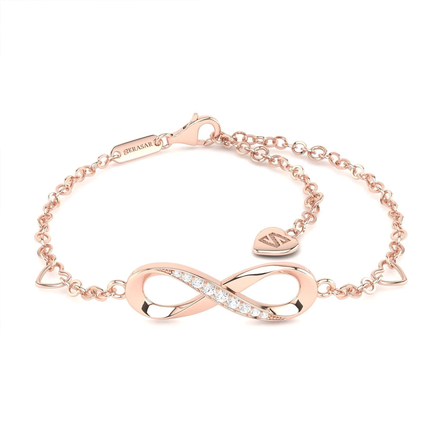 Armband "Infinity" - außergewöhnlich filigranes Design und elegante Unendlichkeitsschleife - ein echter Hingucker - ROSÈGOLD - HOLE-X-WORLD