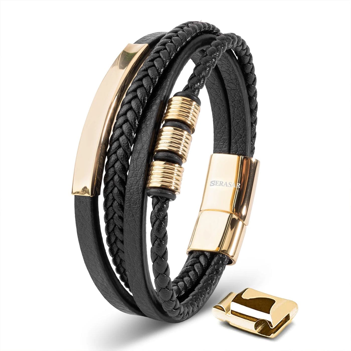 Lederarmband "Brave" - Durch sein schlichtes, elegantes Design zieht es definitiv neugierige Blicke auf sich - GOLD